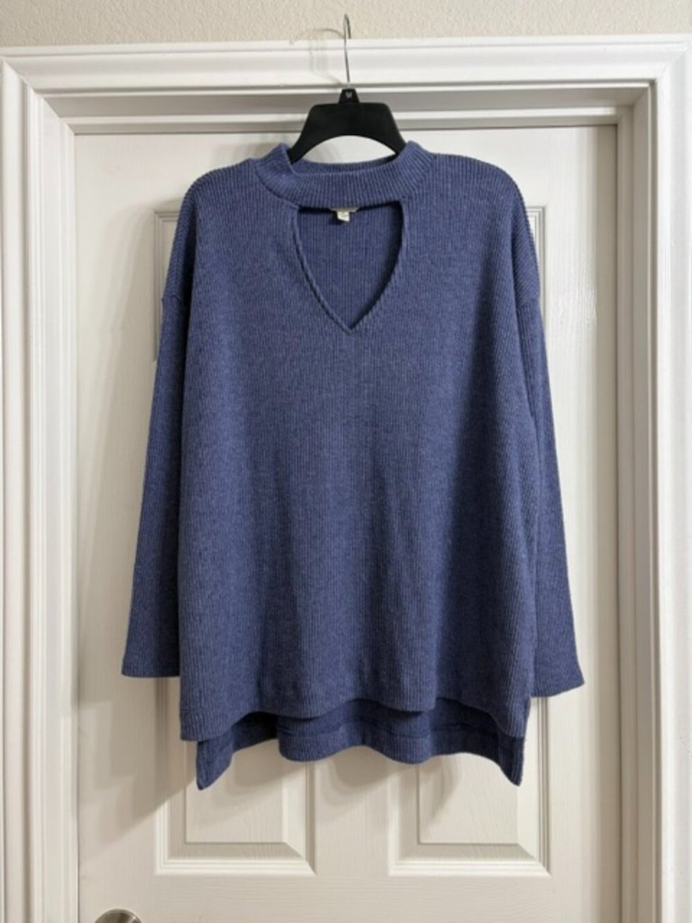 Terra & Sky Women's Slate Blue Long Sleeve Sweater, Size 1X
